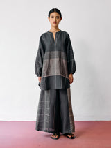 Raza Metallic Linen Co-ord - Charcoal
