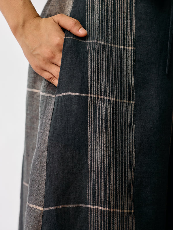 Rin Metallic Linen Co-ord - Charcoal