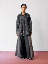 Mansa Floral Hand-Embroidered Co-ord - Charcoal
