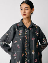 Mansa Floral Hand-Embroidered Co-ord - Charcoal