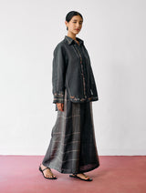 Hanat Hand-Embroidered Bird Co-ord - Charcoal