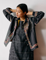 Dana Pintuck & Pleat Sleeveless Co-ord - Charcoal