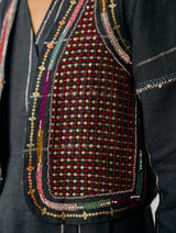 Kaya Hand-Embroidered Vest - Charcoal