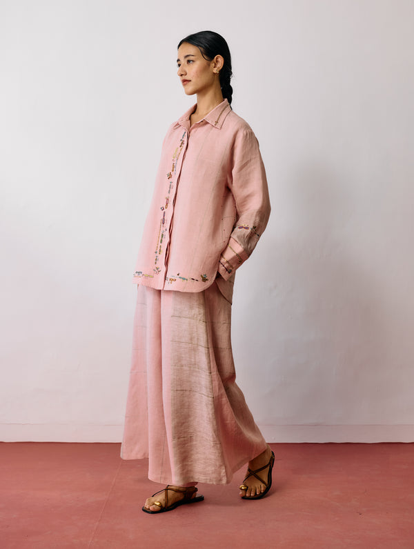 Hanat Hand-Embroidered Bird Co-ord - Pink