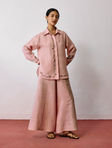 Hanat Hand-Embroidered Bird Co-ord - Pink