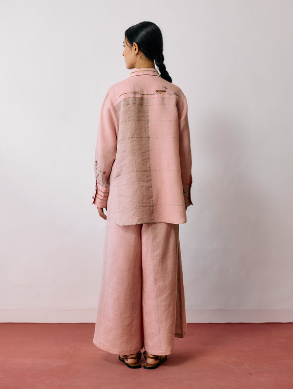 Hanat Hand-Embroidered Bird Co-ord - Pink