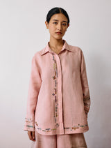 Hanat Hand-Embroidered Bird Co-ord - Pink