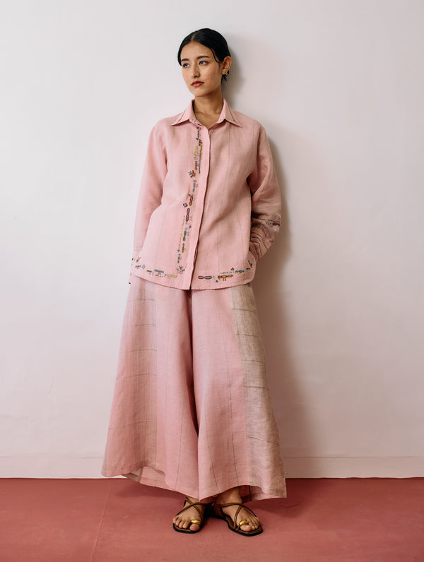 Hanat Hand-Embroidered Bird Co-ord - Pink