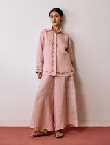 Hanat Hand-Embroidered Bird Co-ord - Pink