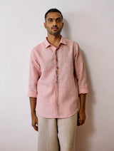 Ved Hand-Embroidered Bird Shirt - Pink