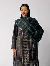 Aicha Hand-Embroidered Panelled Kurta Set - Charcoal