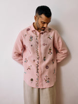 Zai Floral Hand-Embroidered Shirt - Pink