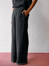 Rin Linen Pants - Charcoal