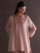 Zumi Hand-Embroidered Kurta - Blush