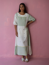 Vani Patchwork Jamdani Linen Dress