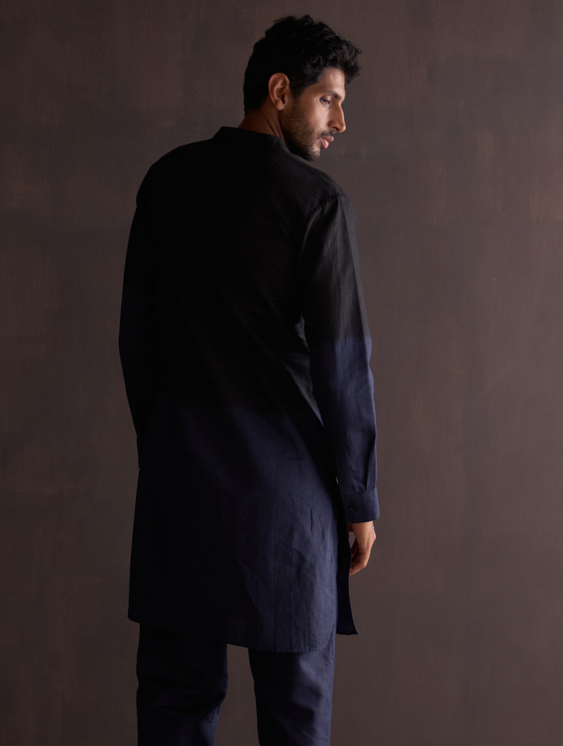 Kash Ombre Kurta Set - Midnight