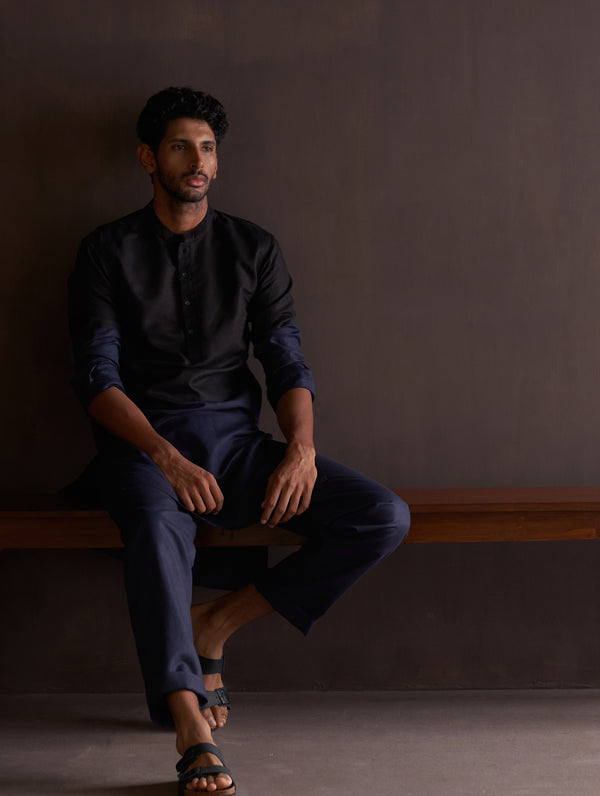 Kash Ombre Kurta Set - Midnight