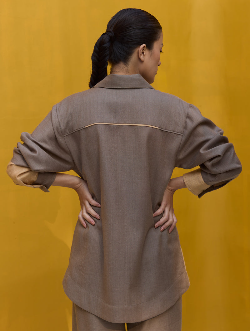 Gaia Wool Shirt - Clay