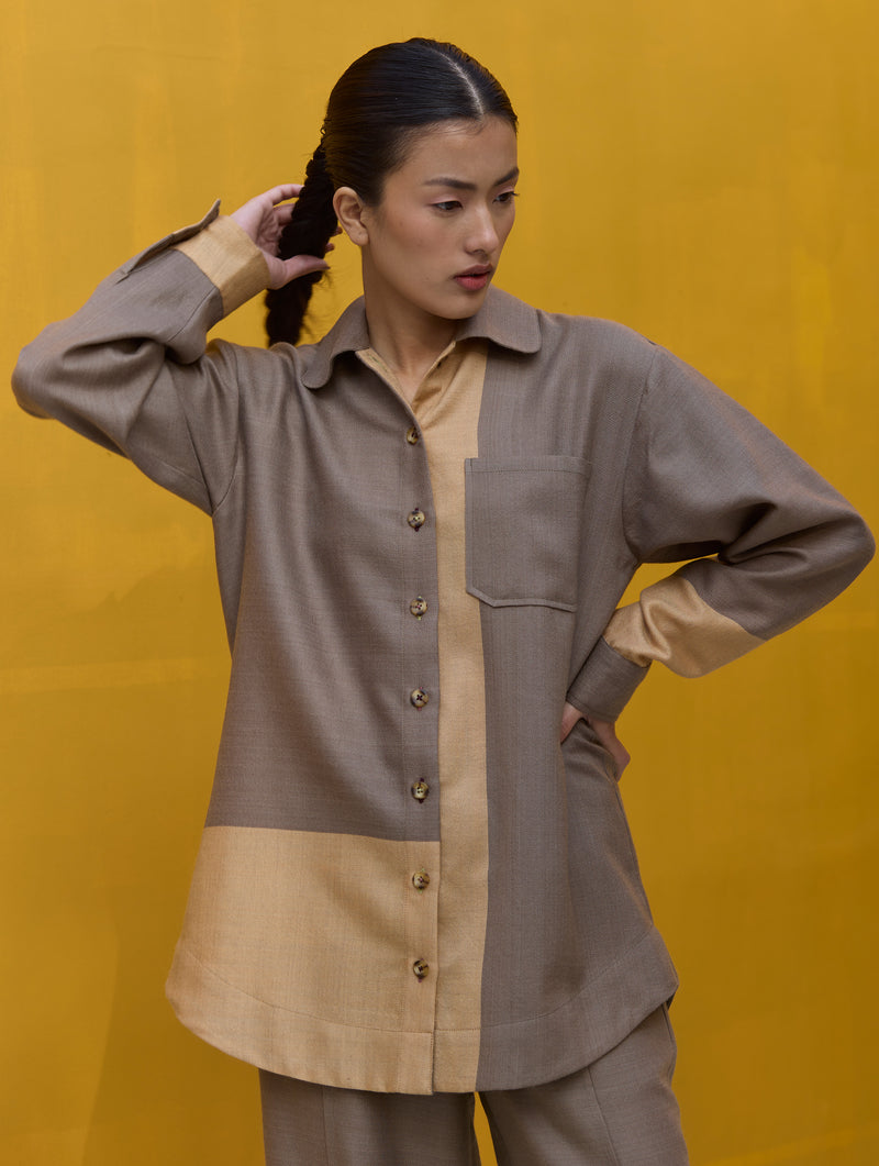 Gaia Wool Shirt - Clay