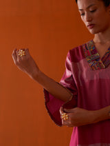 Chava Hand-Embroidered Kurta - Fuchsia Rose