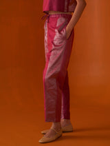Sisa Stripe Silk Pants - Fuchsia Rose