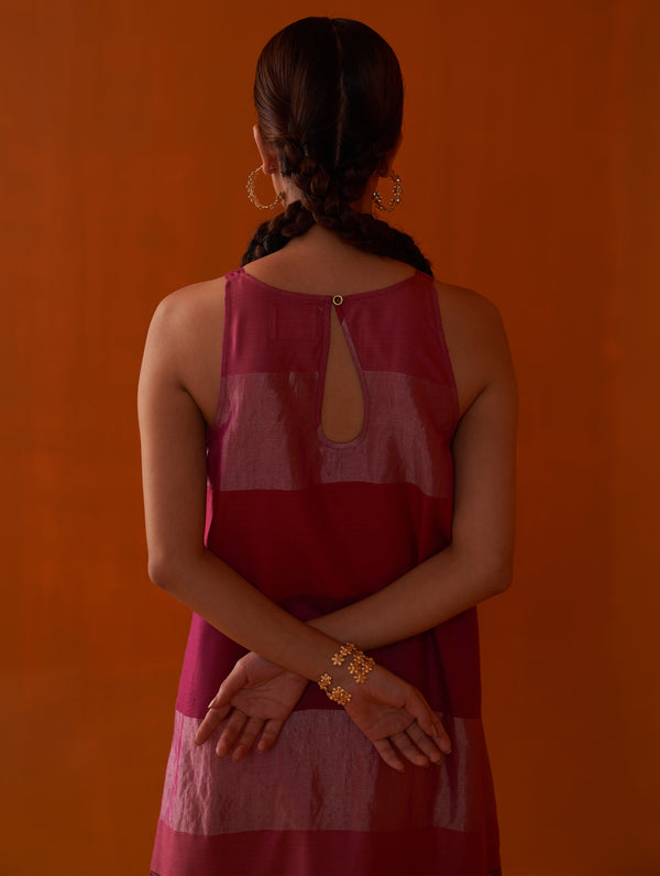 Rysa Sleeveless Silk Dress - Fuchsia Rose