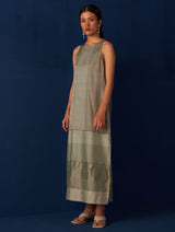 Rysa Sleeveless Silk Dress - Sage Grey
