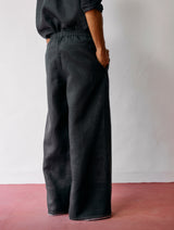 Rin Linen Pants - Charcoal
