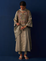 Sehar Hand-Embroidered Kurta Set - Sage Grey