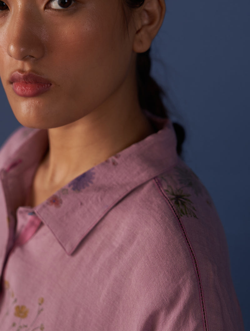 Mira Botanical Shirt - Lavender