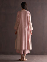 Saori Hand-Embroidered Kurta - Blush