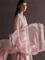 Saori Hand-Embroidered Kurta Set - Blush