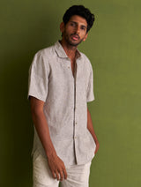 Hanzo Linen Shirt - Charcoal Stripe