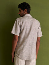 Hanzo Linen Shirt - Charcoal Stripe