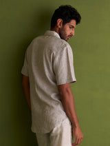 Hanzo Linen Shirt - Charcoal Stripe