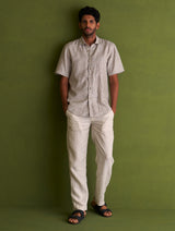 Hanzo Linen Shirt - Charcoal Stripe