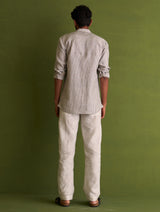 Kazumi Linen Shirt - Charcoal Stripe