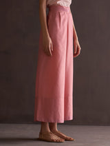 Saori Hand-Embroidered Kurta Set - Coral