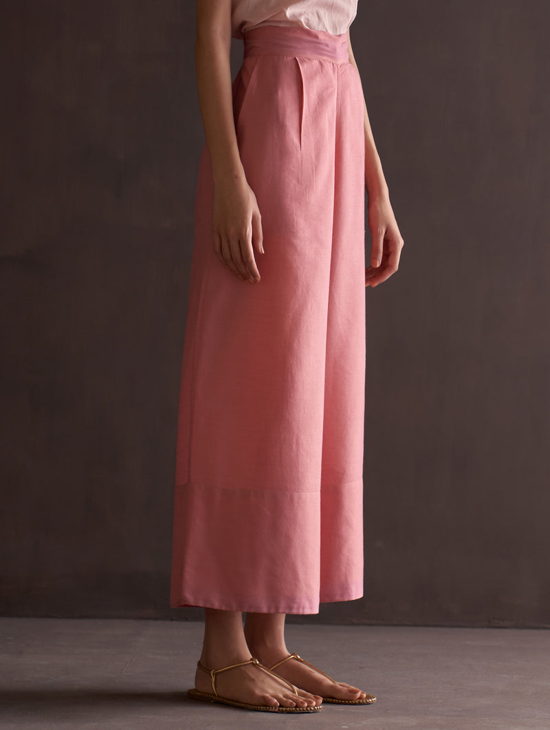 Saori Hand-Embroidered Kurta Set - Coral