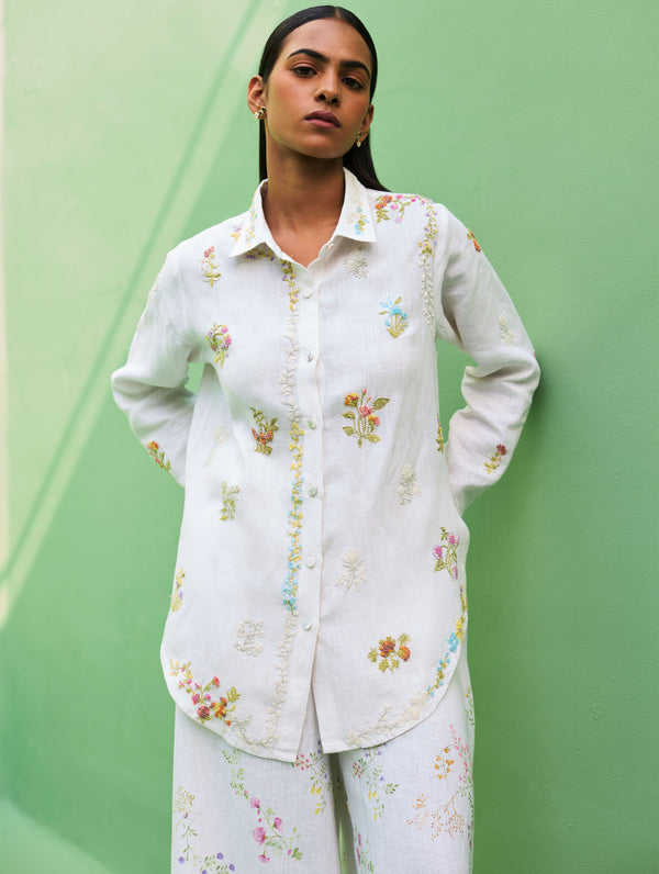 Alila Hand-Embroidered Co-ord Set -  White