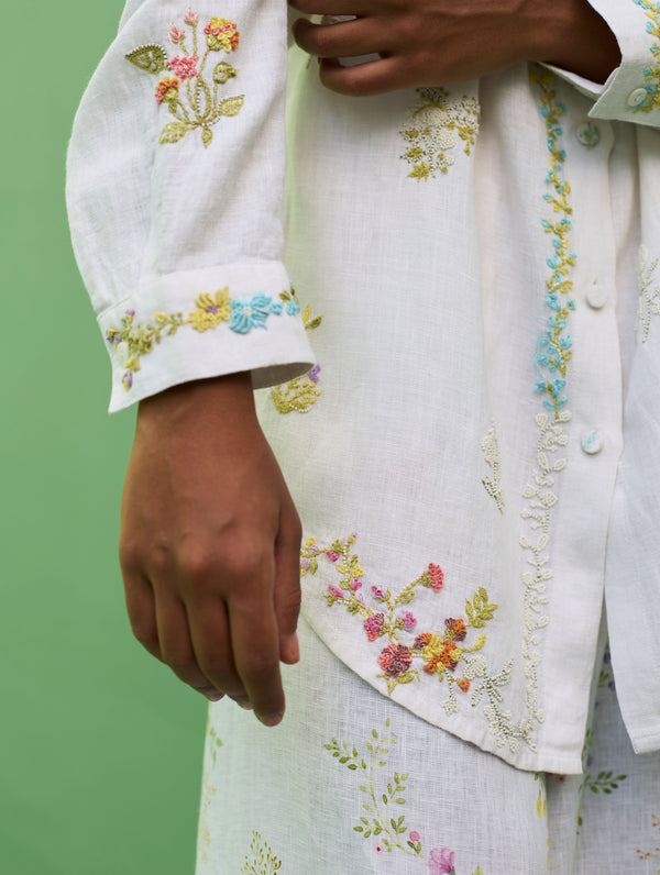 Alila Hand-Embroidered Co-ord Set -  White