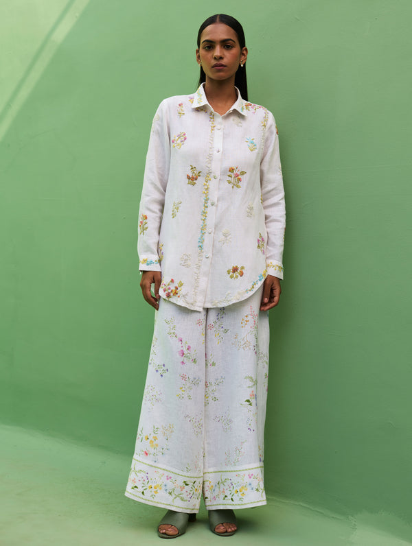 Alila Hand-Embroidered Co-ord Set -  White