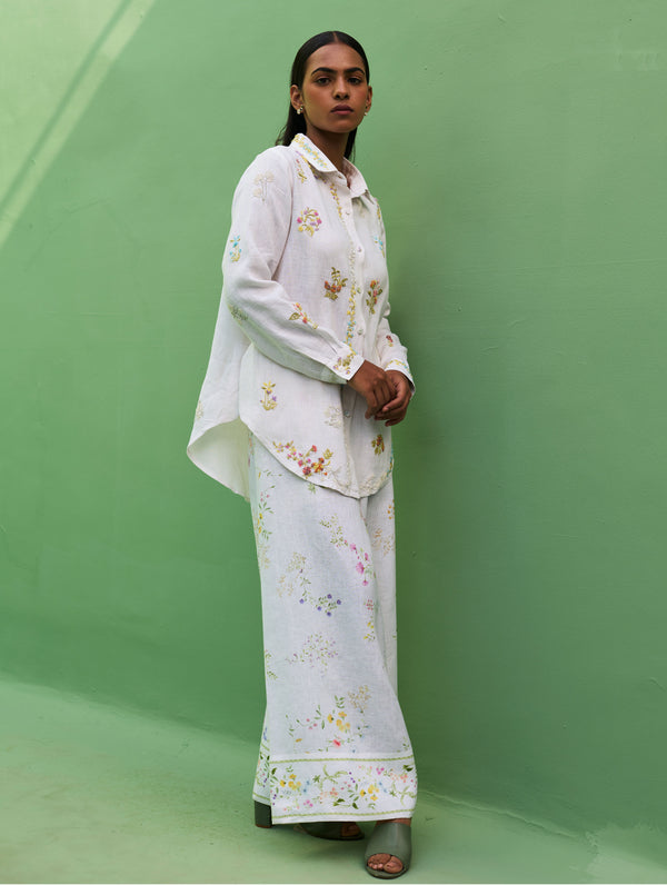 Alila Hand-Embroidered Co-ord Set -  White