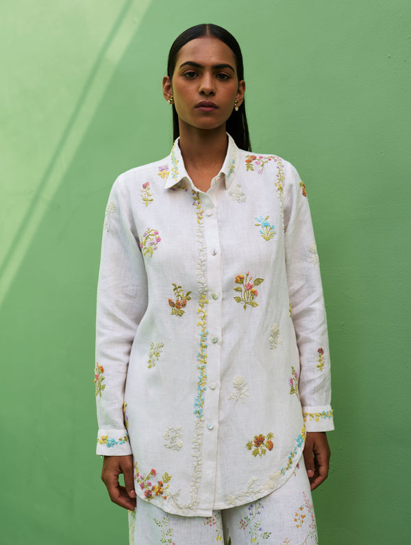 Alila Hand-Embroidered Co-ord Set -  White