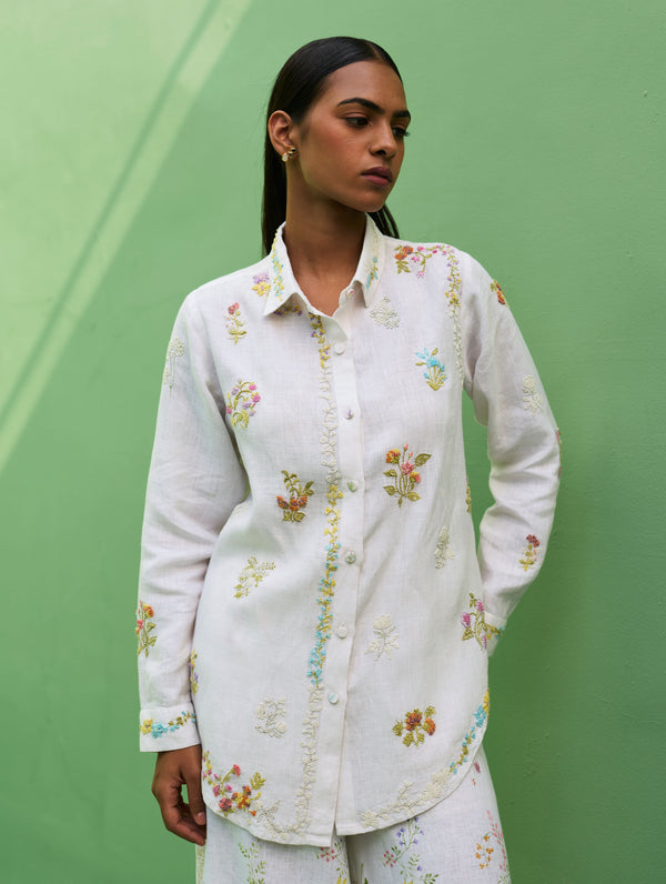 Alila Hand-Embroidered Co-ord Set -  White