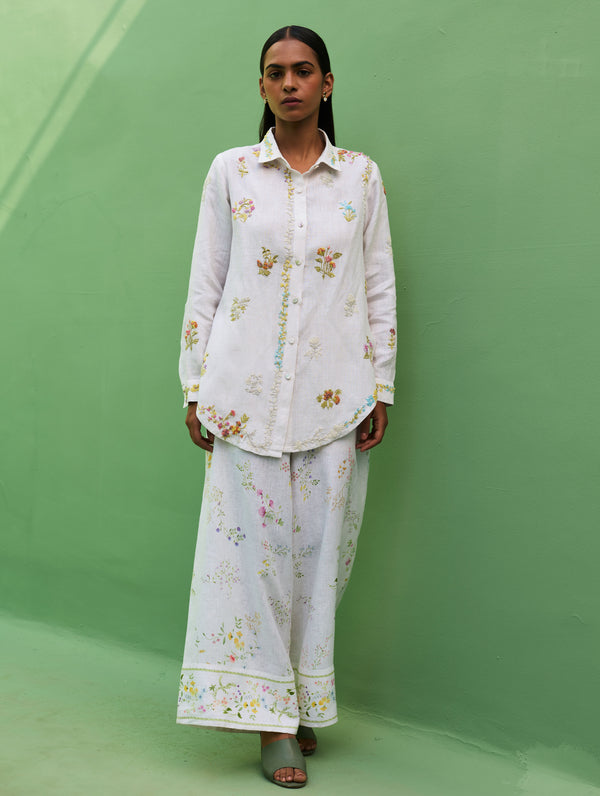 Alila Hand-Embroidered Co-ord Set -  White