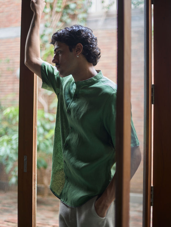 Shuko Linen Shirt - Fern Green