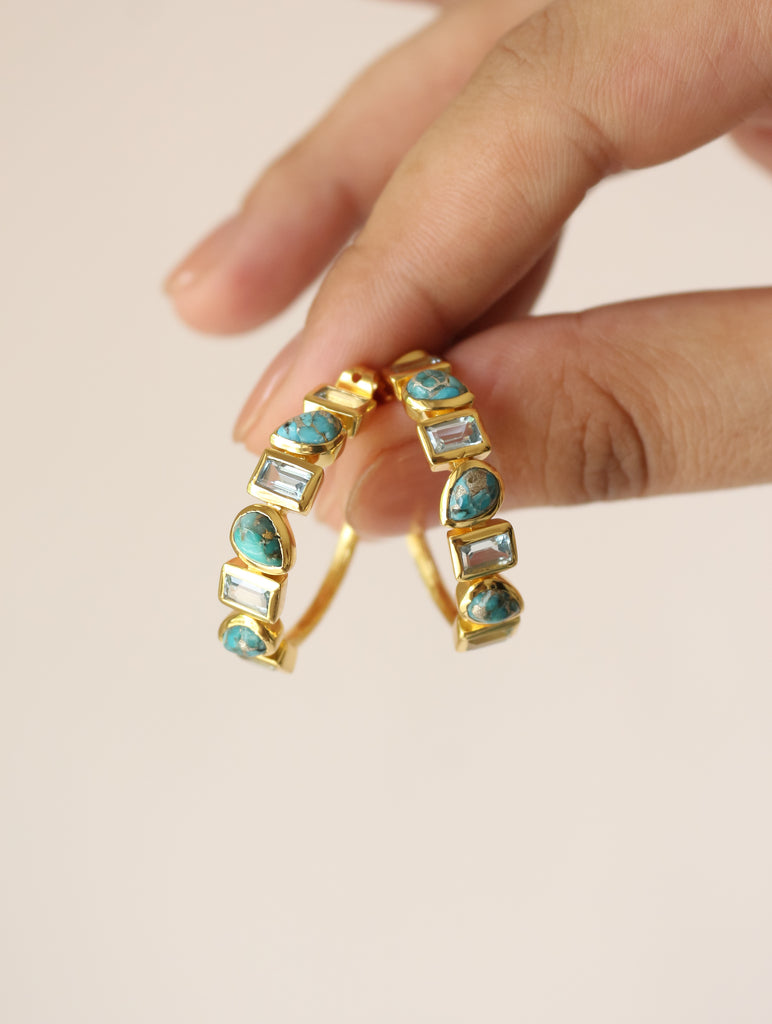 Reva Hoops -  Aqua