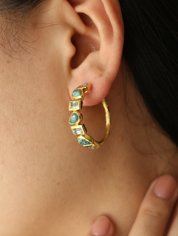 Reva Hoops -  Aqua