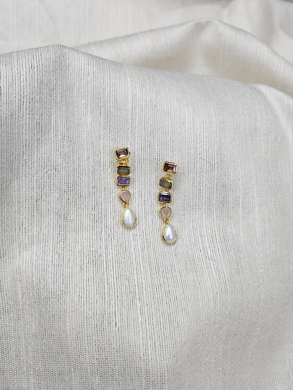 Rysa Drop Earrings - Rose